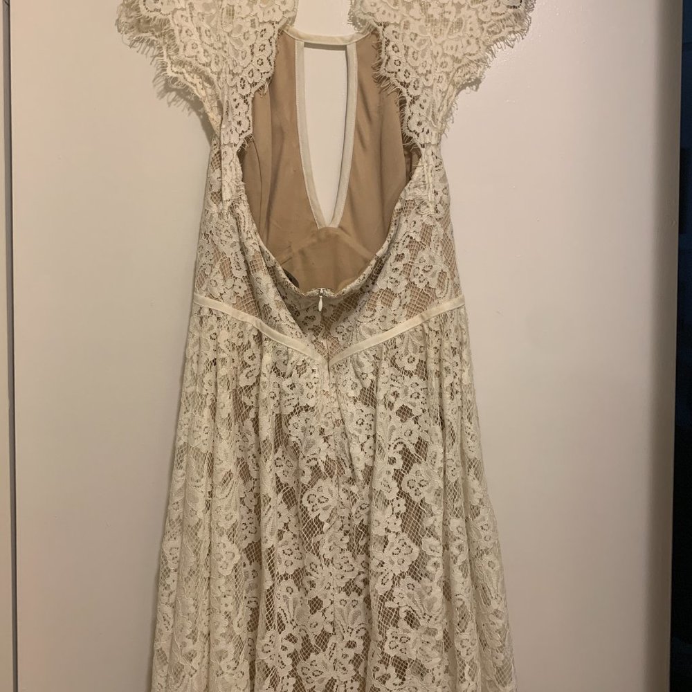 Lulu's White Lace Cutout Mini Dress - Picture 2 of 3
